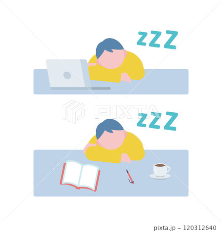 机で居眠りする男性 机で居眠りする男性 120312640