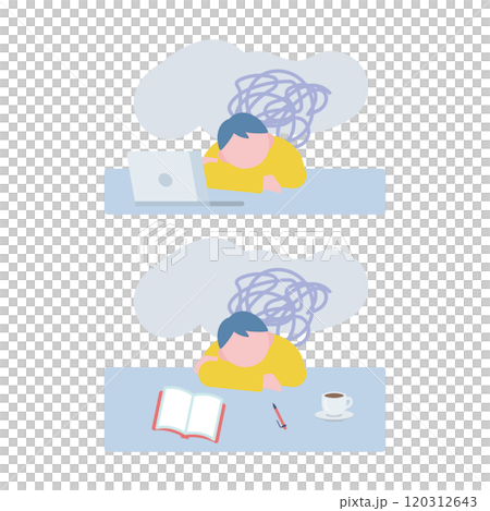 A man lying on his desk due to fatigue A man lying on his desk due to fatigue 120312643