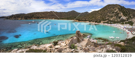 Sardegna (Sardinia) Italy. Best scenic beaches in south part. Beautiful Punta Molentis 120312819