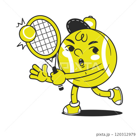 Tennis ball character playing game Tennis ball character playing game 120312979