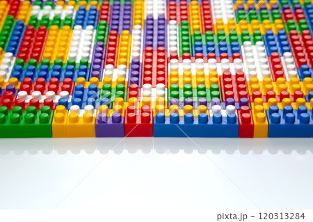 Abstract background texture of colored constructor blocks 120313284