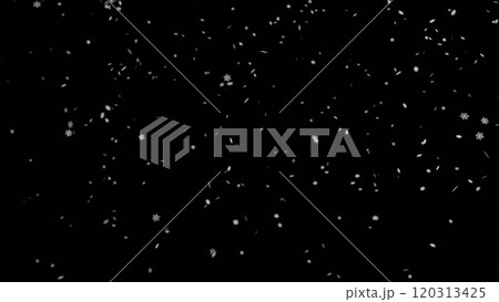 Falling snowflakes on black background. Snowfall on black background. 120313425