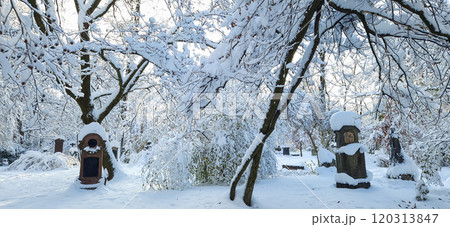 Winter view of famous Old North Cemetery of Munich, Germany with Winter view of famous Old North Cemetery of Munich, Germany with 120313847