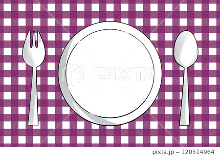 手描きのテーブルセッティング - エレガントパープル(高貴な紫)のランチョンマット 手描きのテーブルセッティング - エレガントパープル(高貴な紫)のランチョンマット 120314964