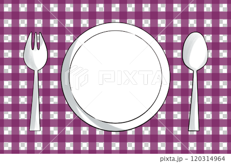 手描きのテーブルセッティング - エレガントパープル(高貴な紫)のランチョンマット 手描きのテーブルセッティング - エレガントパープル(高貴な紫)のランチョンマット 120314964