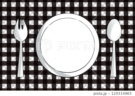 手繪餐桌佈置 - 正式的黑色餐墊 手繪餐桌佈置 - 正式的黑色餐墊 120314965