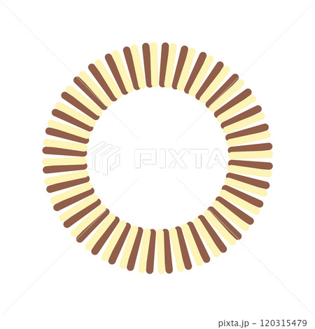 線で描く円形フレーム - クリームイエロー(薄い黄色) × 落ち着き感のあるココアブラウン 線で描く円形フレーム - クリームイエロー(薄い黄色) × 落ち着き感のあるココアブラウン 120315479