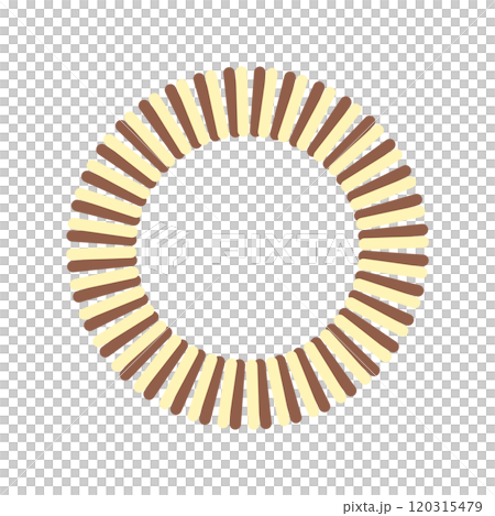 線で描く円形フレーム - クリームイエロー(薄い黄色) × 落ち着き感のあるココアブラウン 線で描く円形フレーム - クリームイエロー(薄い黄色) × 落ち着き感のあるココアブラウン 120315479