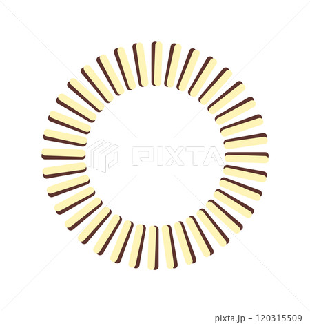 線で描く円形フレーム - クリームイエロー(薄い黄色) × ダークなチョコレートブラウン 線で描く円形フレーム - クリームイエロー(薄い黄色) × ダークなチョコレートブラウン 120315509