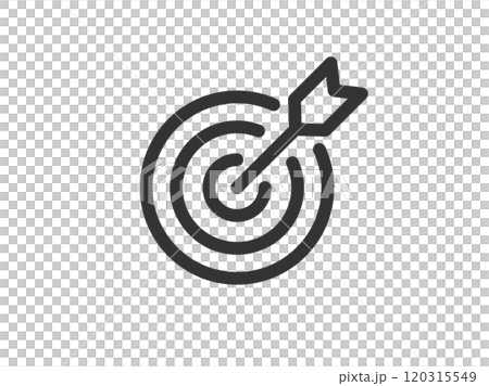 的に当たった矢のアイコン(線画)のイラスト 的に当たった矢のアイコン(線画)のイラスト 120315549