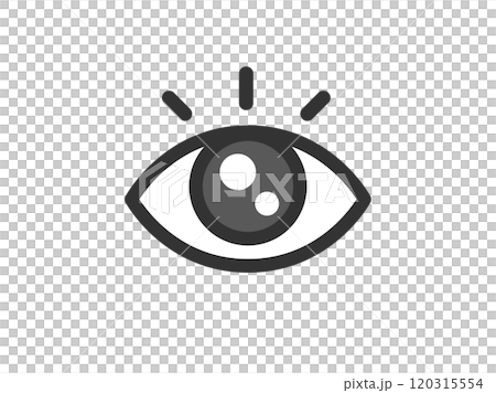 Illustration of wide-open eye icon (line drawing color) Illustration of wide-open eye icon (line drawing color) 120315554