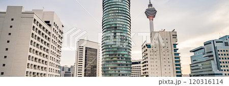 Skyscrapers in Kuala Lumpur, Malaysia City Center skyline BANNER, LONG FORMAT 120316114