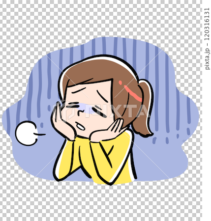 A depressed woman resting her chin on her hands A depressed woman resting her chin on her hands 120316131