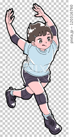 スパイクの助走をする女の子のイラスト 120316760