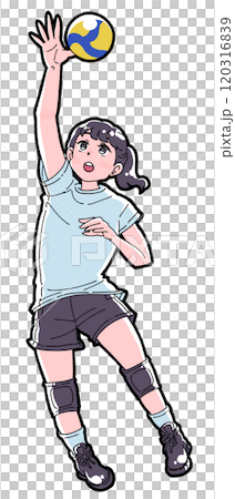 スパイクをする女の子のイラスト スパイクをする女の子のイラスト 120316839
