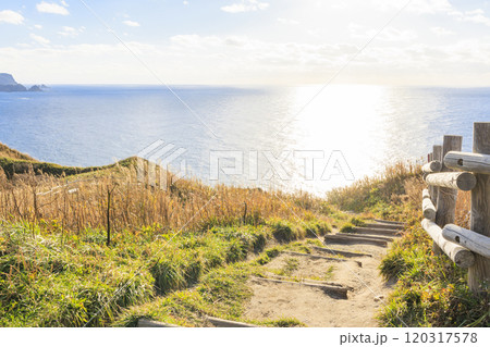 秋風に包まれる神威岬【北海道】 秋風に包まれる神威岬【北海道】 120317578