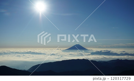 北岳山頂から見た富士山2 120317729