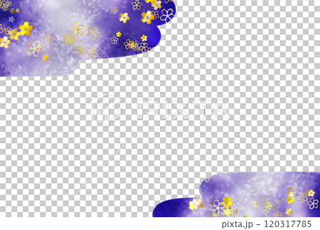 Gold cherry blossoms on a purple background Gold cherry blossoms on a purple background 120317785