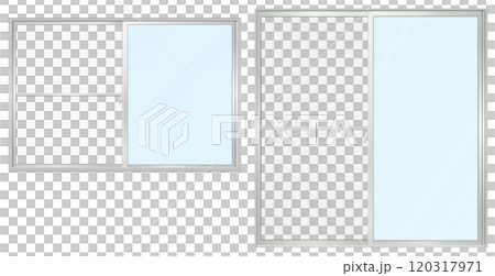 Silver sliding window with screen, set of 2 Silver sliding window with screen, set of 2 120317971