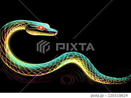 抽象的な蛇のイラストレーション 120318624