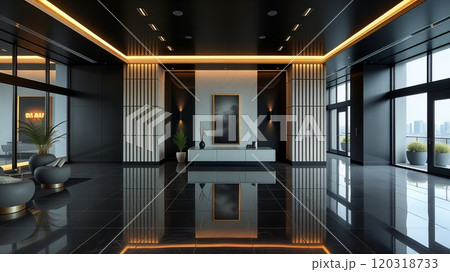 モダンなロビーをイメージした背景 モダンなロビーをイメージした背景 120318733
