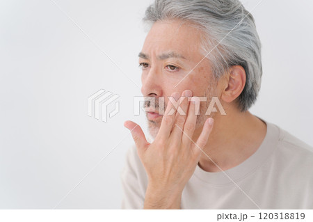 ミドルの白髪男性の美容 120318819