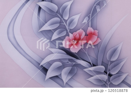 綺麗な花柄の着物生地 120318878