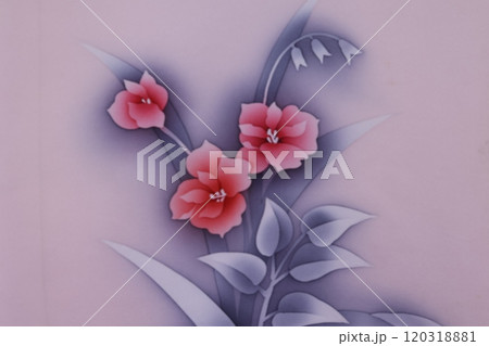 綺麗な花柄の着物生地 120318881