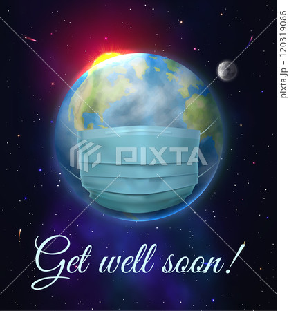 Get well soon. Realistic medical mask 120319086