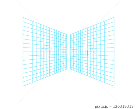 Cyberpunk 3d wireframe portal, cyberpunk abstract mesh pattern figure symbol, y2k trendy net form illustration, futuristic geometric grid element icon. Cyberpunk 3d wireframe portal, cyberpunk abstract mesh pattern figure symbol, y2k trendy net form illustration, futuristic geometric grid element icon. 120319315
