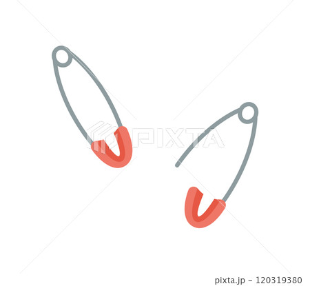 Tailor pin icon, cartoon tailor craft supplies object, vector dressmaking tool design, hand drawn sewing decoration element, flat fashion accessories illustration, 120319380