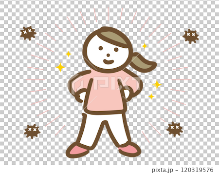 菌を寄せ付けない免疫力のある健康な女性 120319576