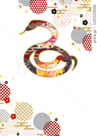 巳　年賀状　干支　背景	 120320080