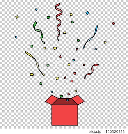 從盒子裡飛出的五彩紙屑 從盒子裡飛出的五彩紙屑 120320553