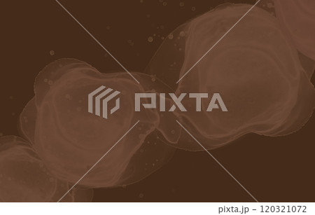 秋冬バレンタインやカフェイメージ　淡いベージュとブラウンの抽象的なアルコールインクアートデザイン 120321072
