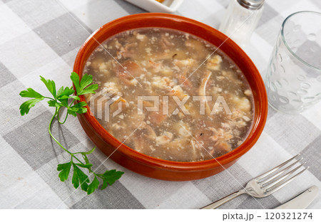 Portion of fresh kholodets on dinning table Portion of fresh kholodets on dinning table 120321274