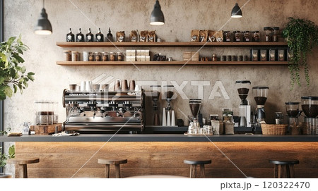 カフェのオシャレなキッチン 120322470