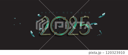 Happy New Year on the beautiful 2025 Illustration design 120323910