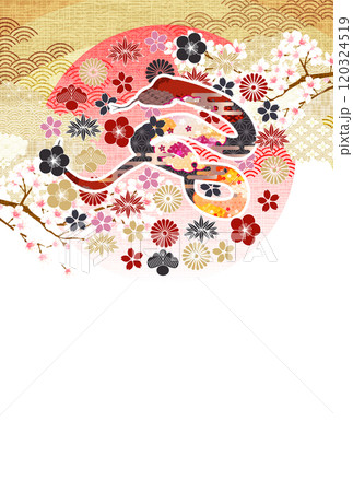 巳　年賀状　干支　背景	 120324519