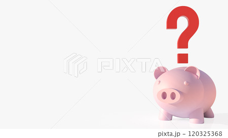 The piggy bank and question mark for earn or saving concept 3d rendering. 120325368