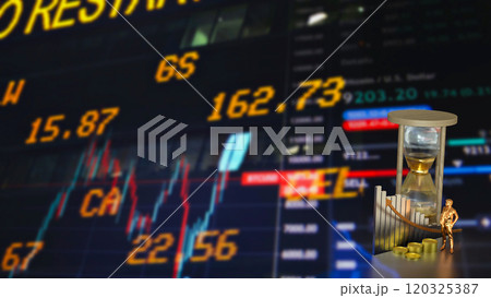 The chart and gold coins for Business concept 3d rendering. 120325387