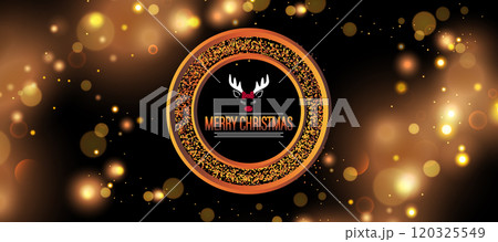 A cheerful backdrop for Christmas and New Year, adorned with festive decorations, and bright, colorful lights 120325549