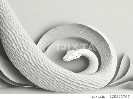 装飾的で抽象的な白い蛇の3dイラストレーション 120325767
