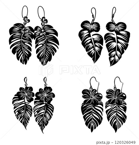 Tropical Leaf Earrings Design Set 120326049