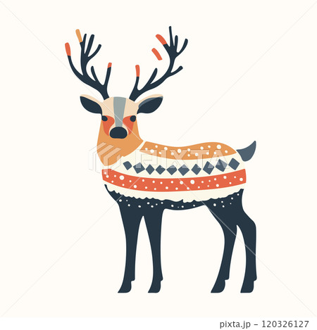 Festive Reindeer in Nordic Sweater Pattern 120326127