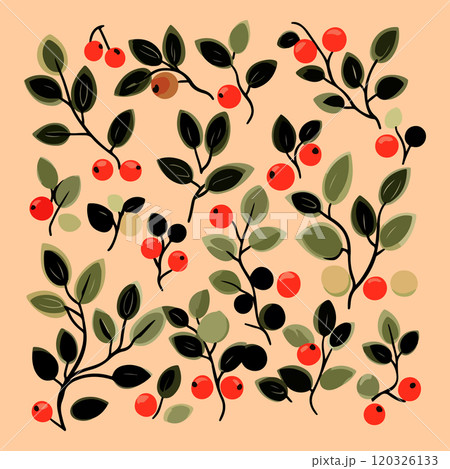 Festive Berry and Leaf Pattern 120326133