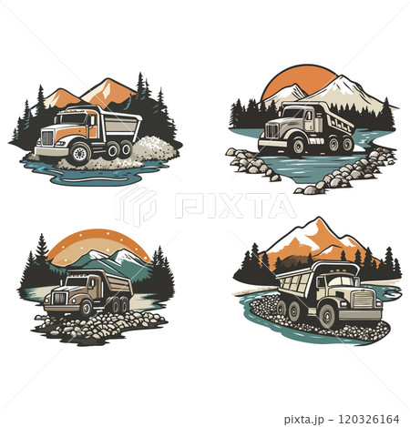 Dump Trucks in Mountain Landscapes Dump Trucks in Mountain Landscapes 120326164