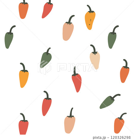 Colorful Chili Peppers Pattern 120326298