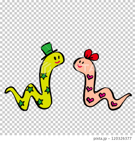 POPなヘビのイラスト POPなヘビのイラスト 120326377