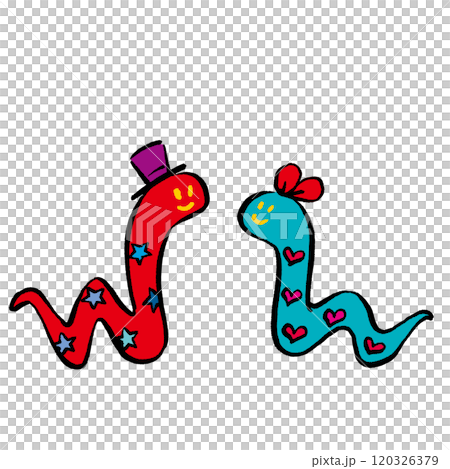 POPなヘビのイラスト 120326379